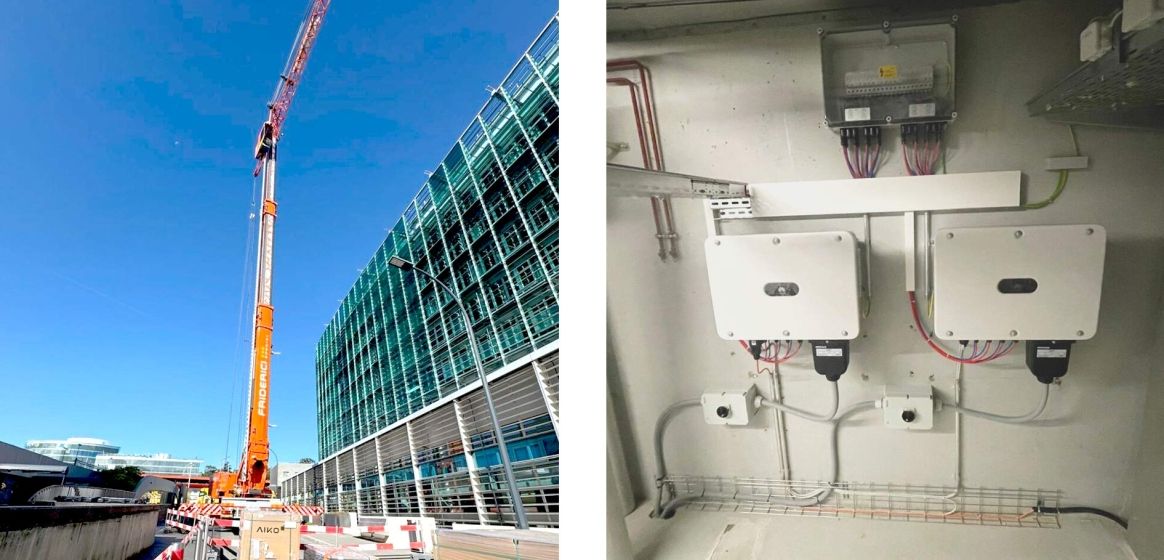 Grosser Kran und installierte Steuersysteme